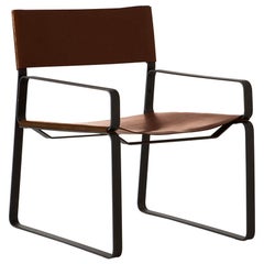 5:30 Lounge Chair, Natural leather, Steel Frame, Tanned
