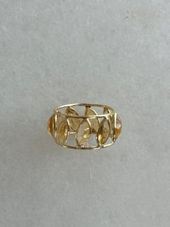 5.31 Carat Citrine 14K Yellow Gold Eternity Band