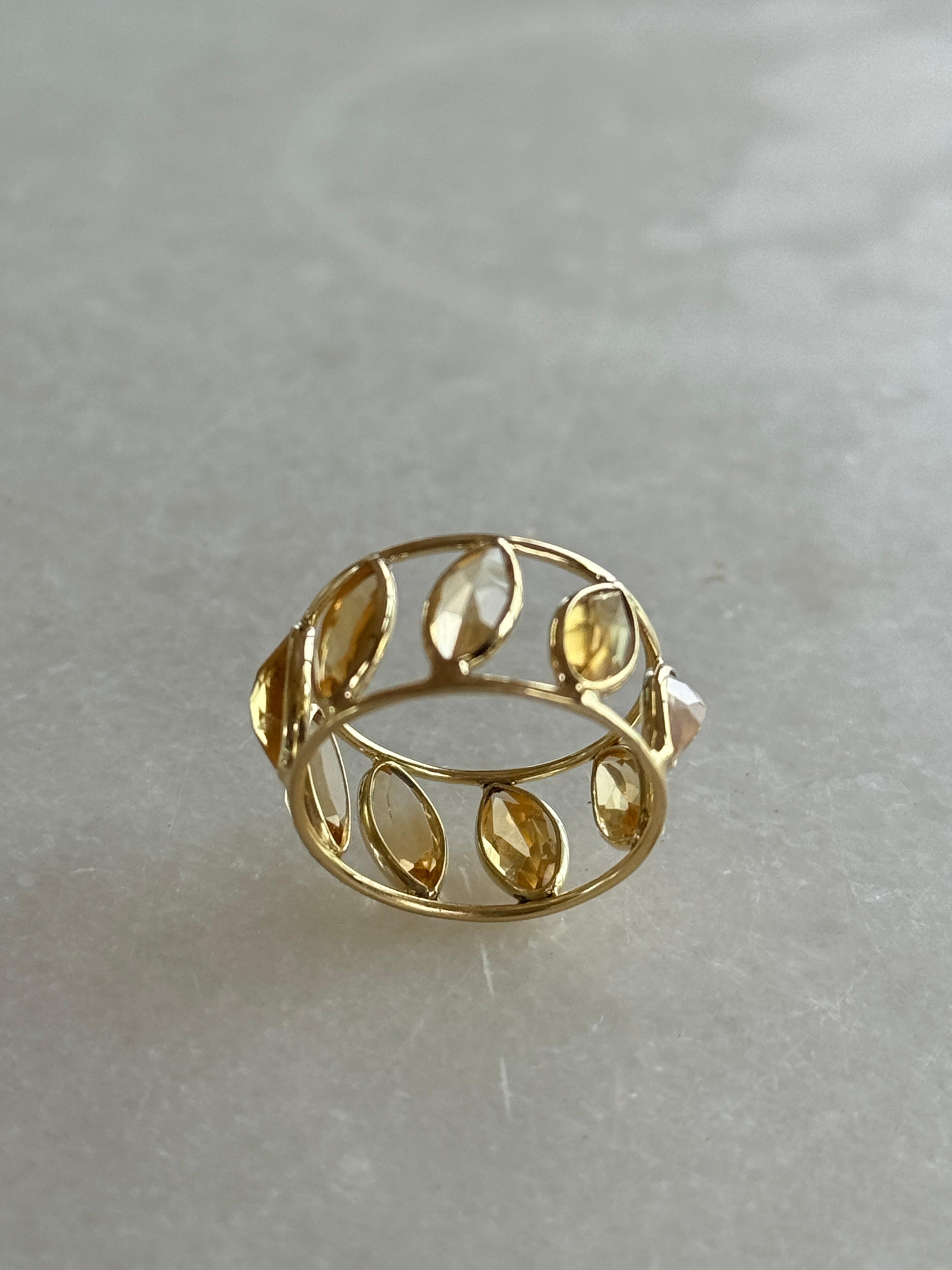 Moderne Bracelet éternel en or jaune 14K de 5,31 carats de citrine en vente