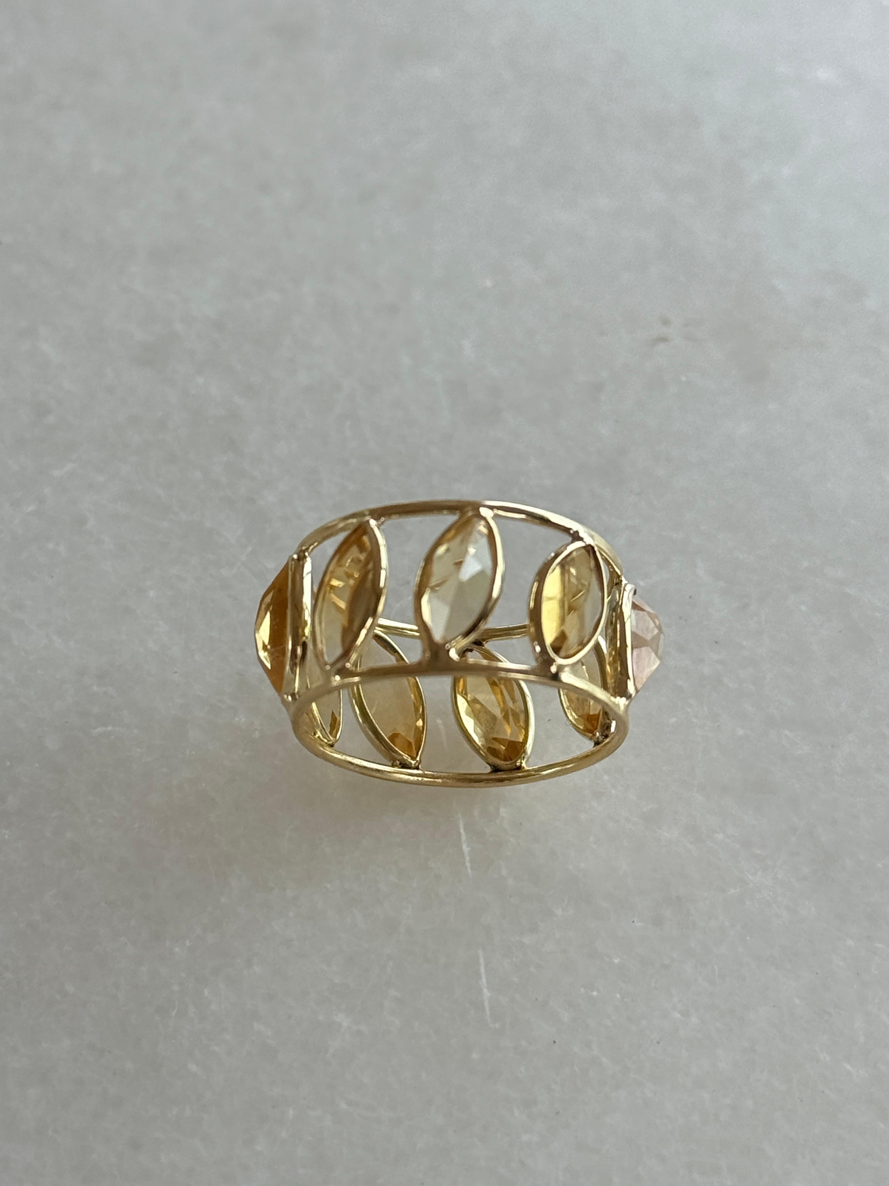 Bracelet éternel en or jaune 14K de 5,31 carats de citrine en vente 1
