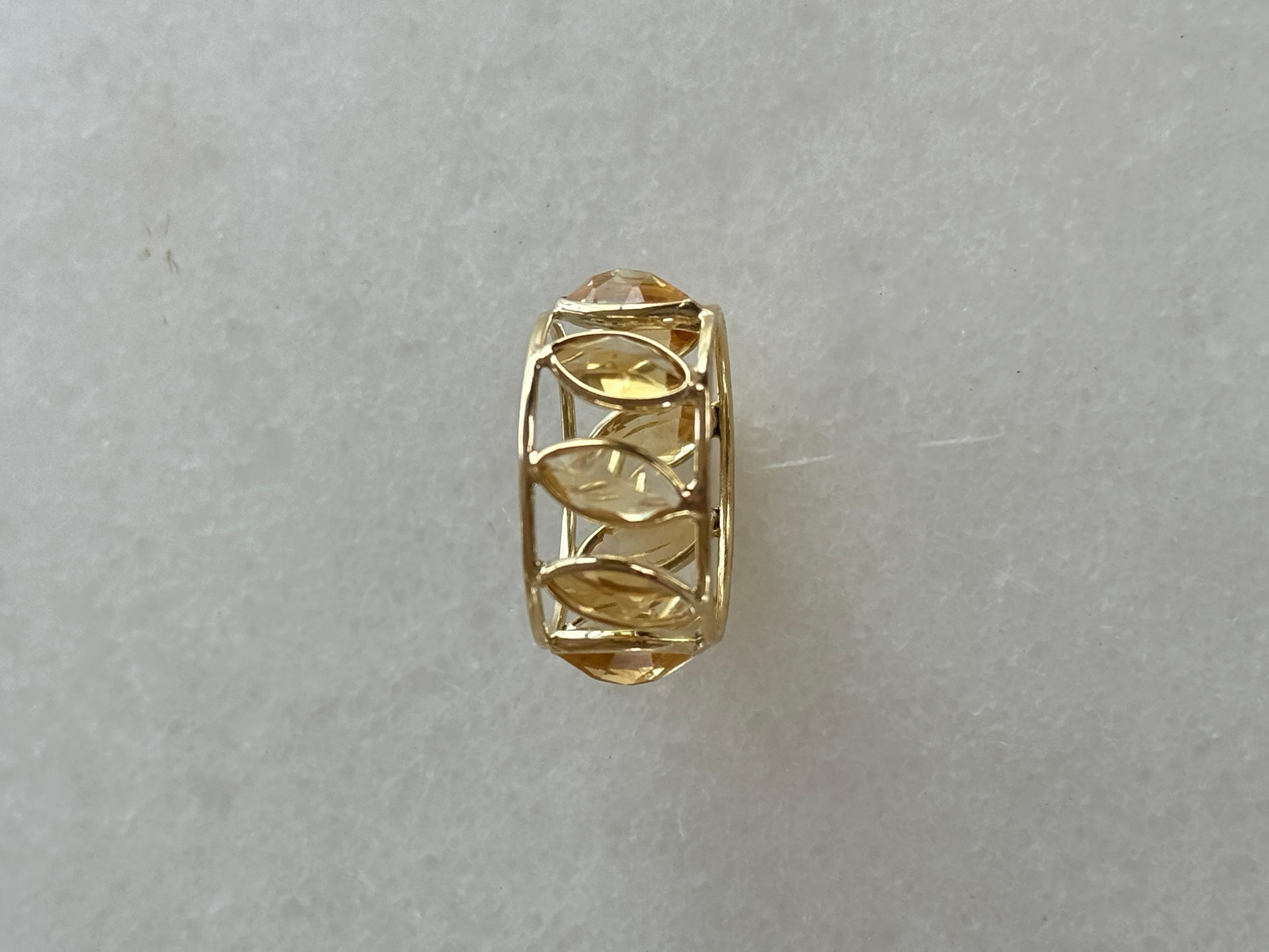 Bracelet éternel en or jaune 14K de 5,31 carats de citrine en vente 2