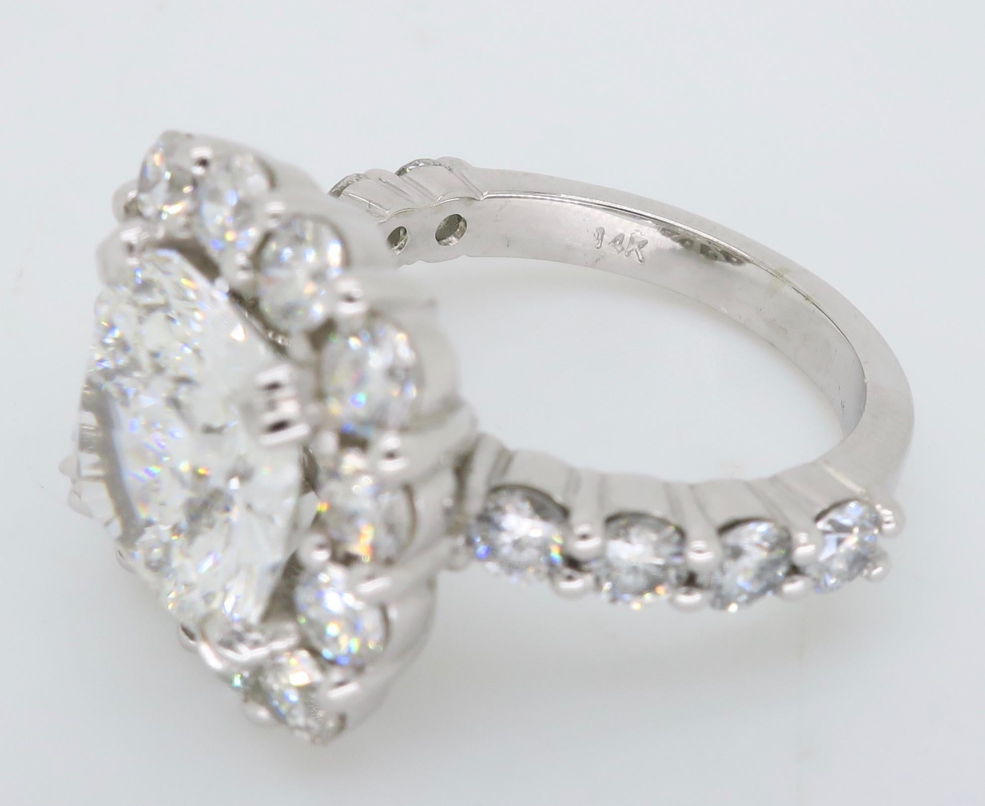 5.31 Carat GIA Certified Diamond Halo Ring 6