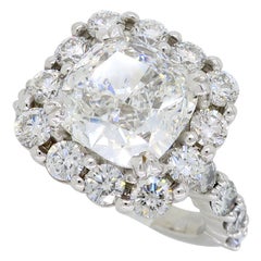 5.31 Carat GIA Certified Diamond Halo Ring