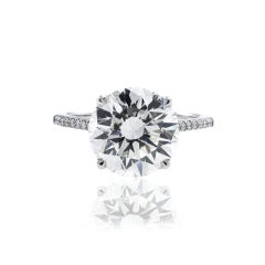 5.31 Carat Round Brilliant Diamond Ring Brilliant White 14K White Gold