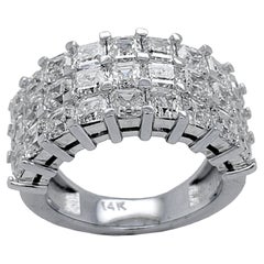 Used 5.31 Ct 3 Row Asscher Cut 'Square Emerald Cut' Diamond Anniversary Ring