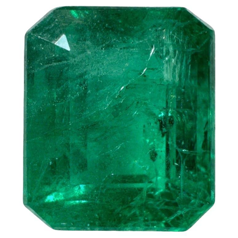 5.32 Carat 11x9 Kelly Green Zambian Emerald - Emerald Cut May Birthstone Gem
