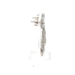 5.32 Carat Baguette and Half Moon and Round Diamond Platinum Dangling Earrings