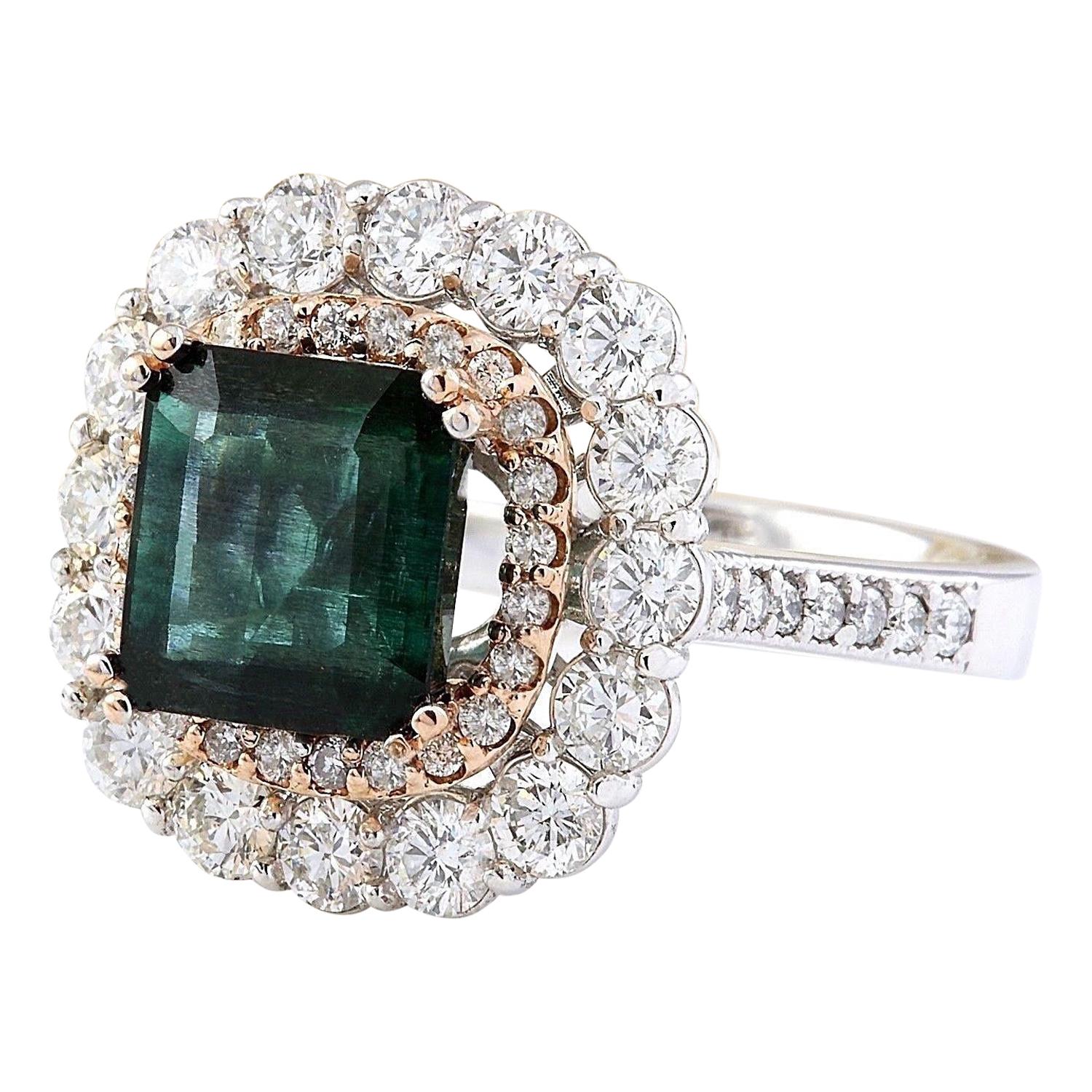 5.32 Carat Natural Emerald 14K Solid Two Tone Gold Diamond Ring
 Item Type: Ring
 Item Style: Engagement
 Material: 14K Two Tone Gold
 Mainstone: Emerald
 Stone Color: Green
 Stone Weight: 4.02 Carat
 Stone Shape: Emerald
 Stone Quantity: 1
 Stone