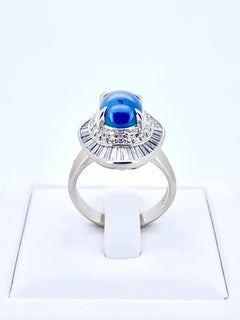 5,32 Ct Anello con zaffiro naturale PT900 Gioielli in oro 12,64 grammi