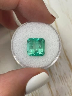 5.32ct Glowy Green Asscher Cut Muzo Emerald 10x10 Genuine May Birthstone