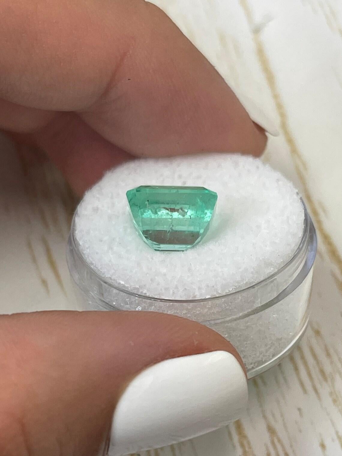 5.32ct Glowy Green Asscher Cut Muzo Emerald 10x10 Genuine May Birthstone For Sale 2