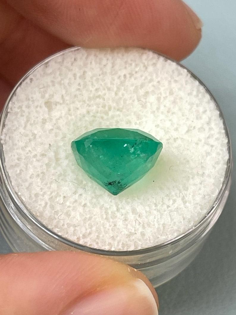 5.33 Carat Earthy Colombian Emerald - Cushion Cut Genuine May Birthstone Gem For Sale 1