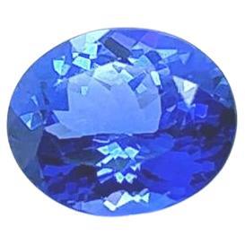 5.33 Carat Natural Tanzanite Oval Faceted Cut AAA Color Loose Tanzanite Gemstone For Sale