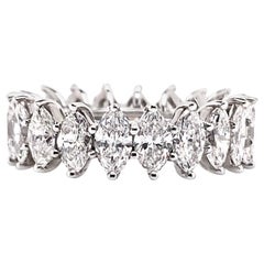 5.33 Carat 'total weight' Marquise Diamond Eternity Band Ring in Platinum