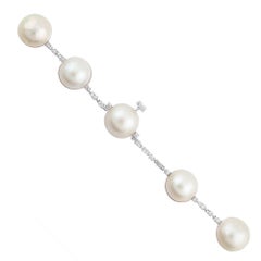 53.35 Carat Mother of Pearl Dangle Pendant 18 Karat White Gold 0.9 Carat Diamond