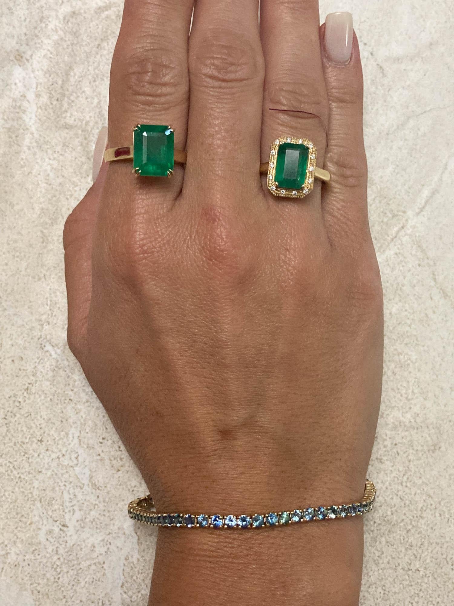 5.33ct Emerald Statement Ring 14K Yellow Gold R6348 7