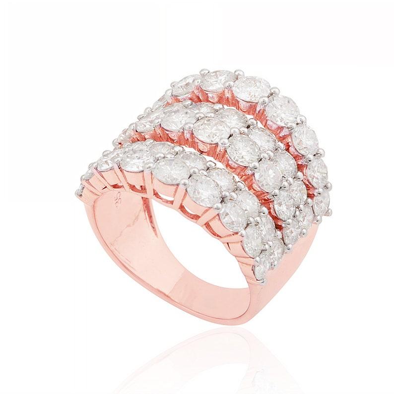 Contemporaneo Anello in oro 14 carati con diamante da 5,34 carati in vendita