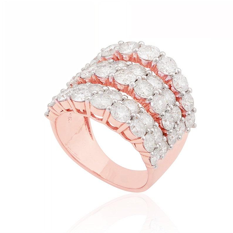 Contemporain Bague en or 14 carats avec diamants de 5,34 carats en vente