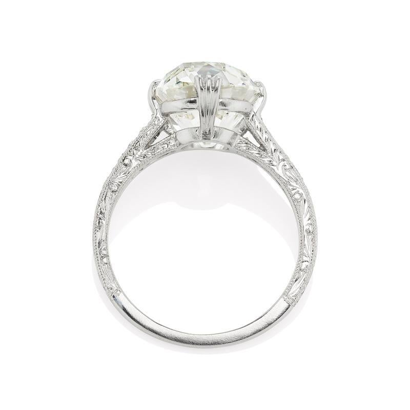 5.34-Carat Old Mine Cut Diamond Ring In New Condition In New York, NY