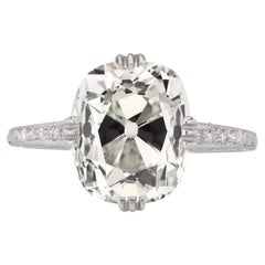 5.34-Karat Diamantring mit altem Minenschliff