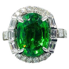 5.34 Carat Tsavorite Green Garnet Ring or Pendant
