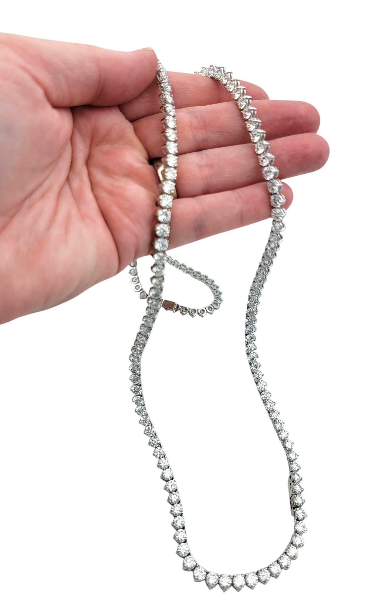 53,40 quilates en total Collar de tenis de dos piezas con diamantes naturales en platino, 16-32