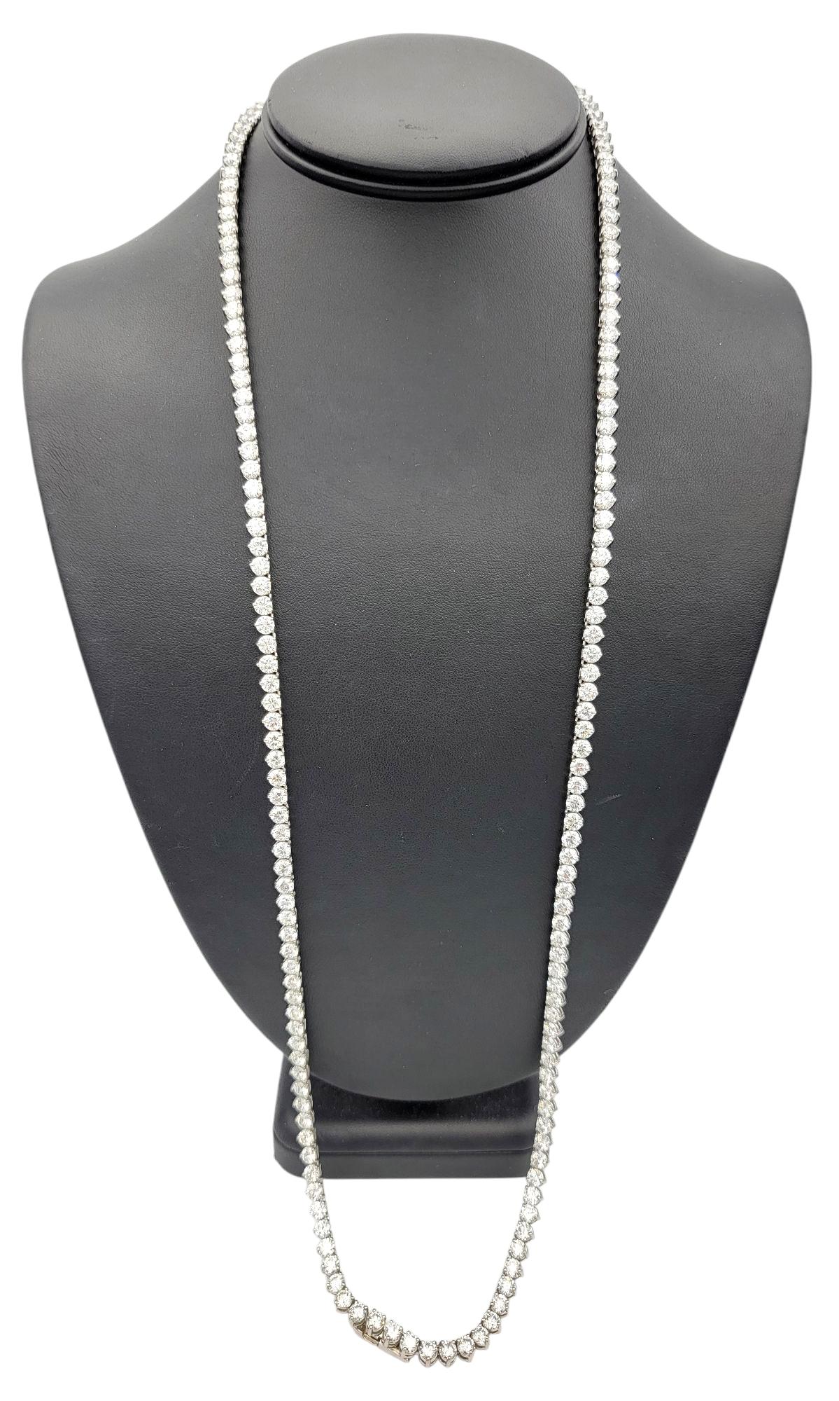 53,40 quilates en total Collar de tenis de dos piezas con diamantes naturales en platino, 16-32