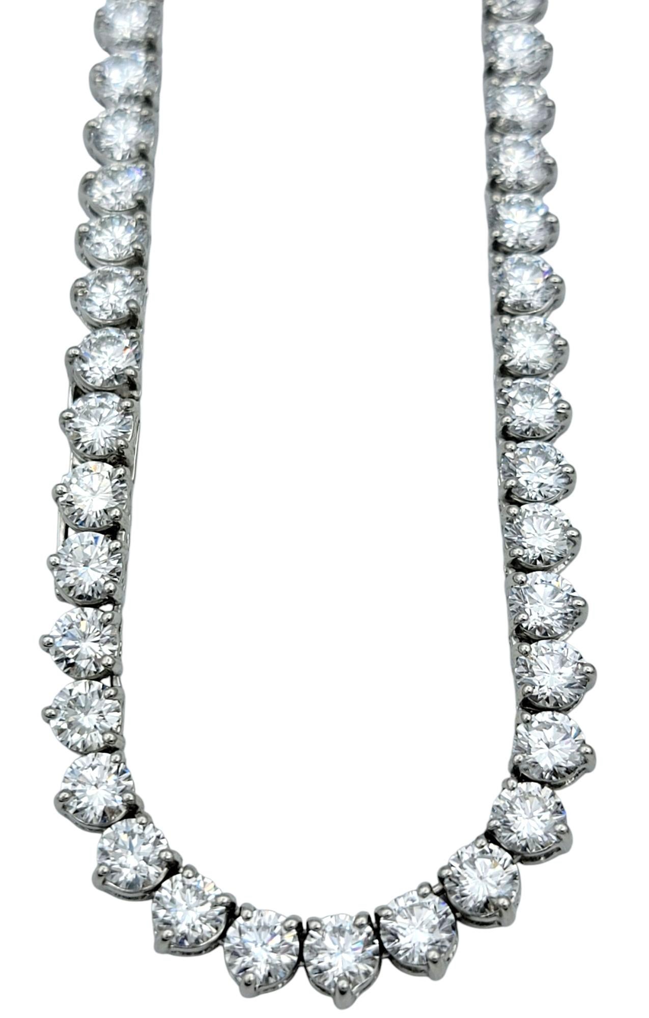 53,40 quilates en total Collar de tenis de dos piezas con diamantes naturales en platino, 16-32