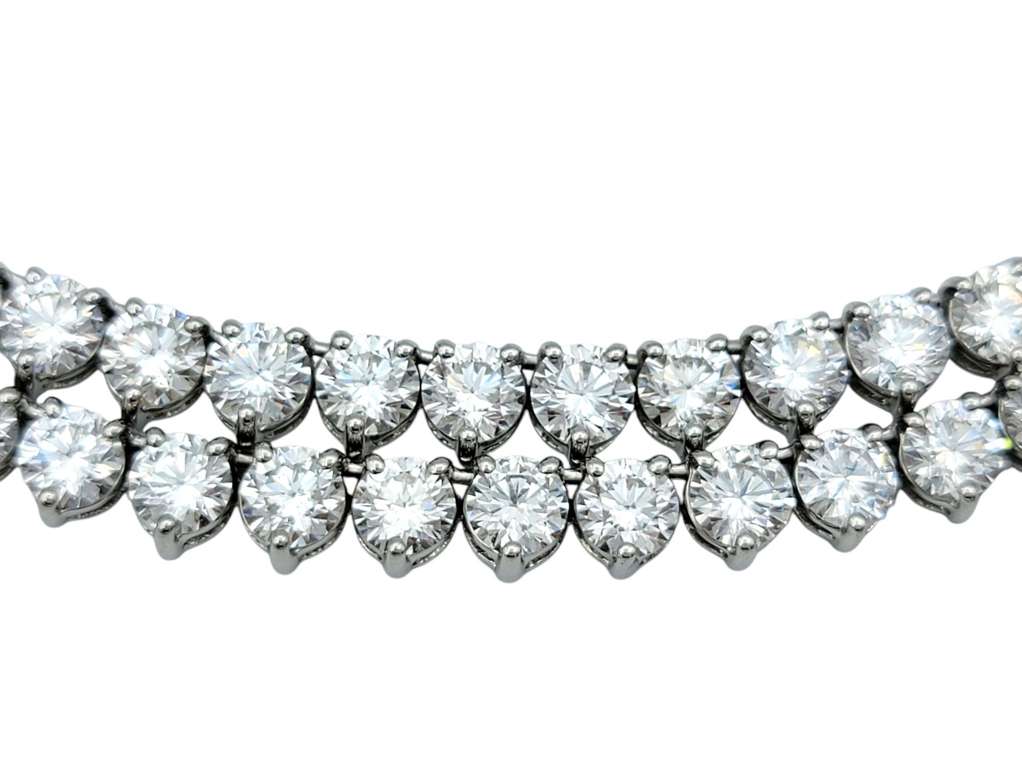 53,40 quilates en total Collar de tenis de dos piezas con diamantes naturales en platino, 16-32