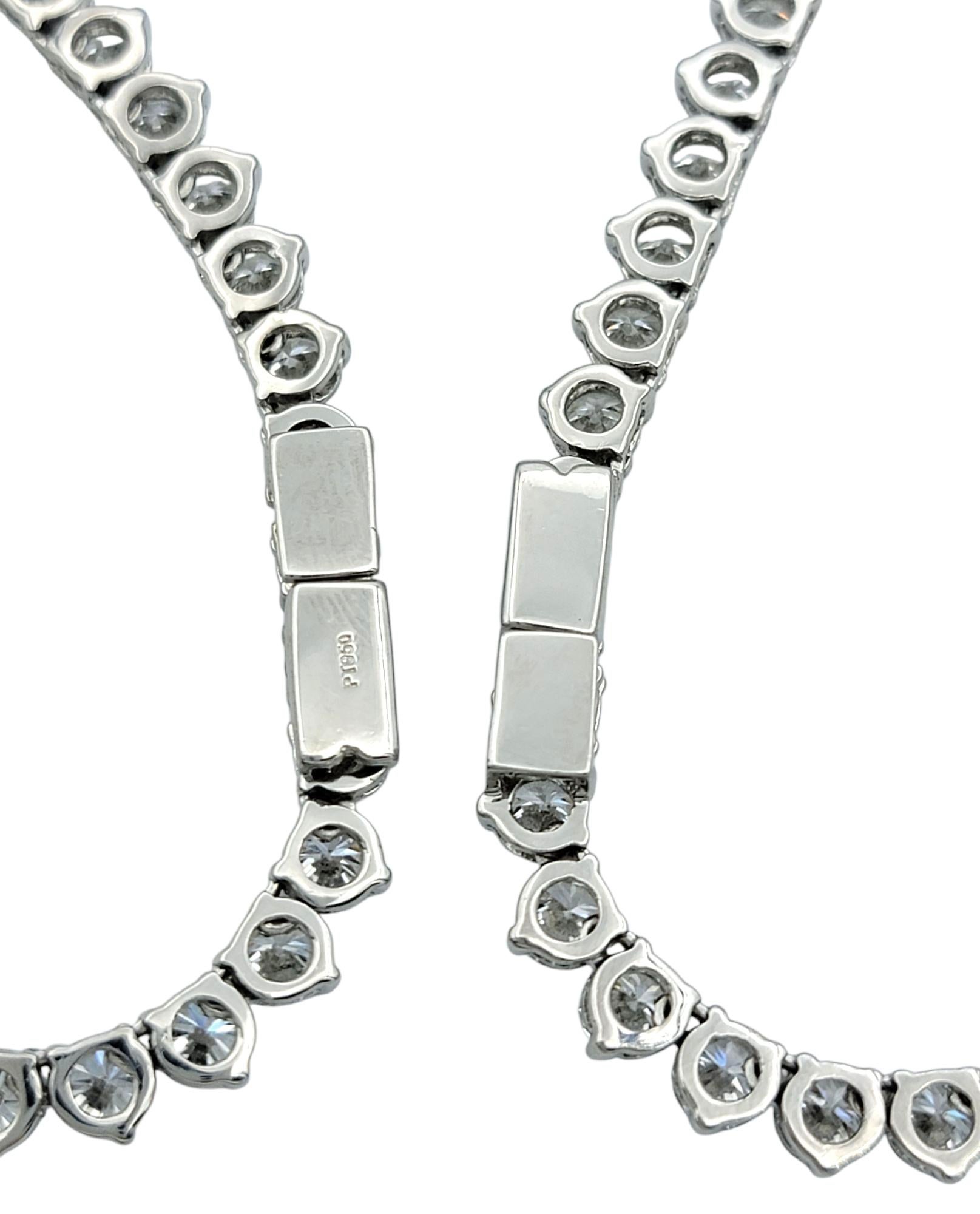 53,40 quilates en total Collar de tenis de dos piezas con diamantes naturales en platino, 16-32