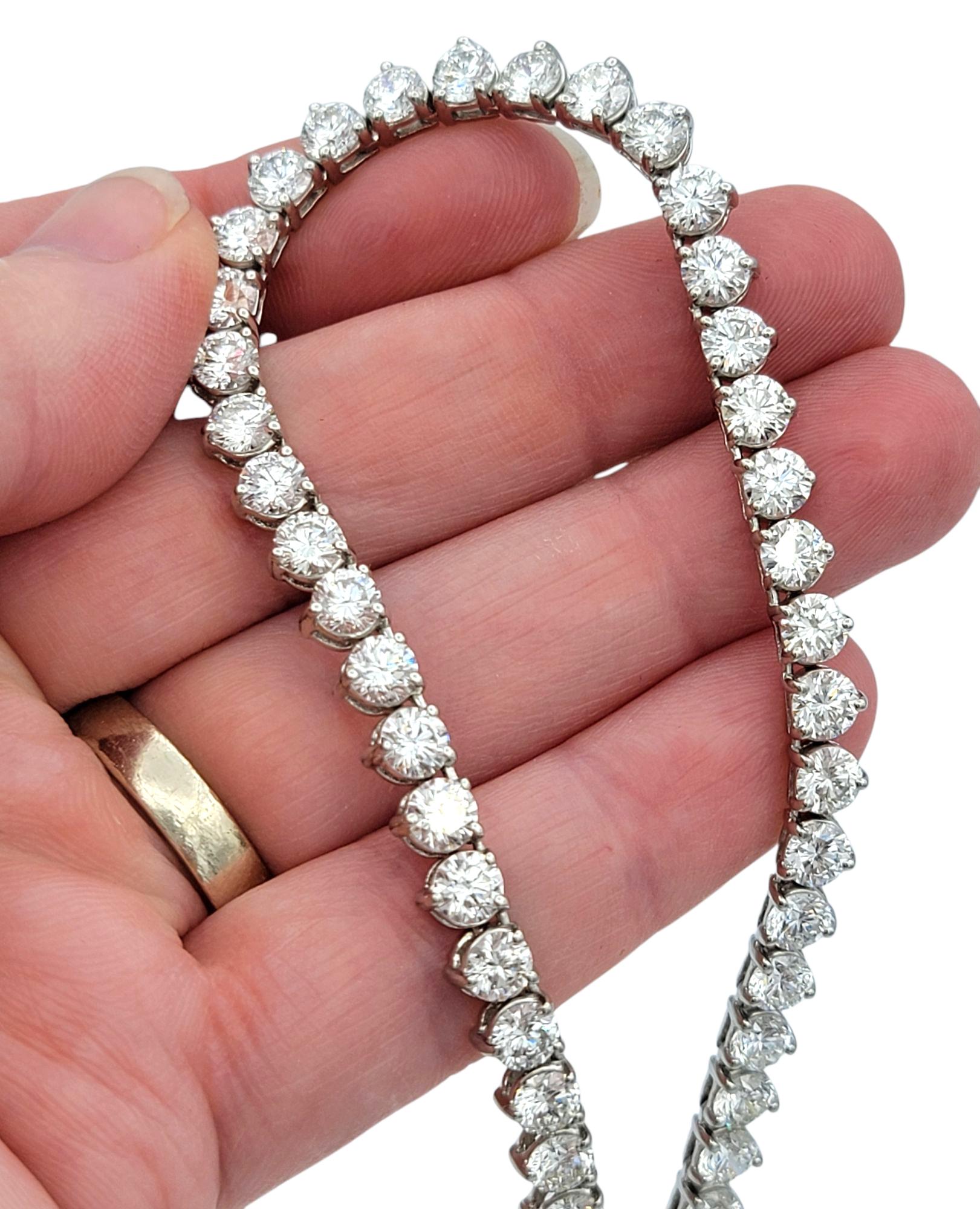 53,40 quilates en total Collar de tenis de dos piezas con diamantes naturales en platino, 16-32