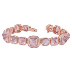 53.42 Carat Natural Burma Spinel Colse setting Bracelet en or rose 18k