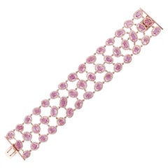 53,42 Quilates Espinela de Birmania Natural Colse setting Pulsera en Oro Rosa de 18k