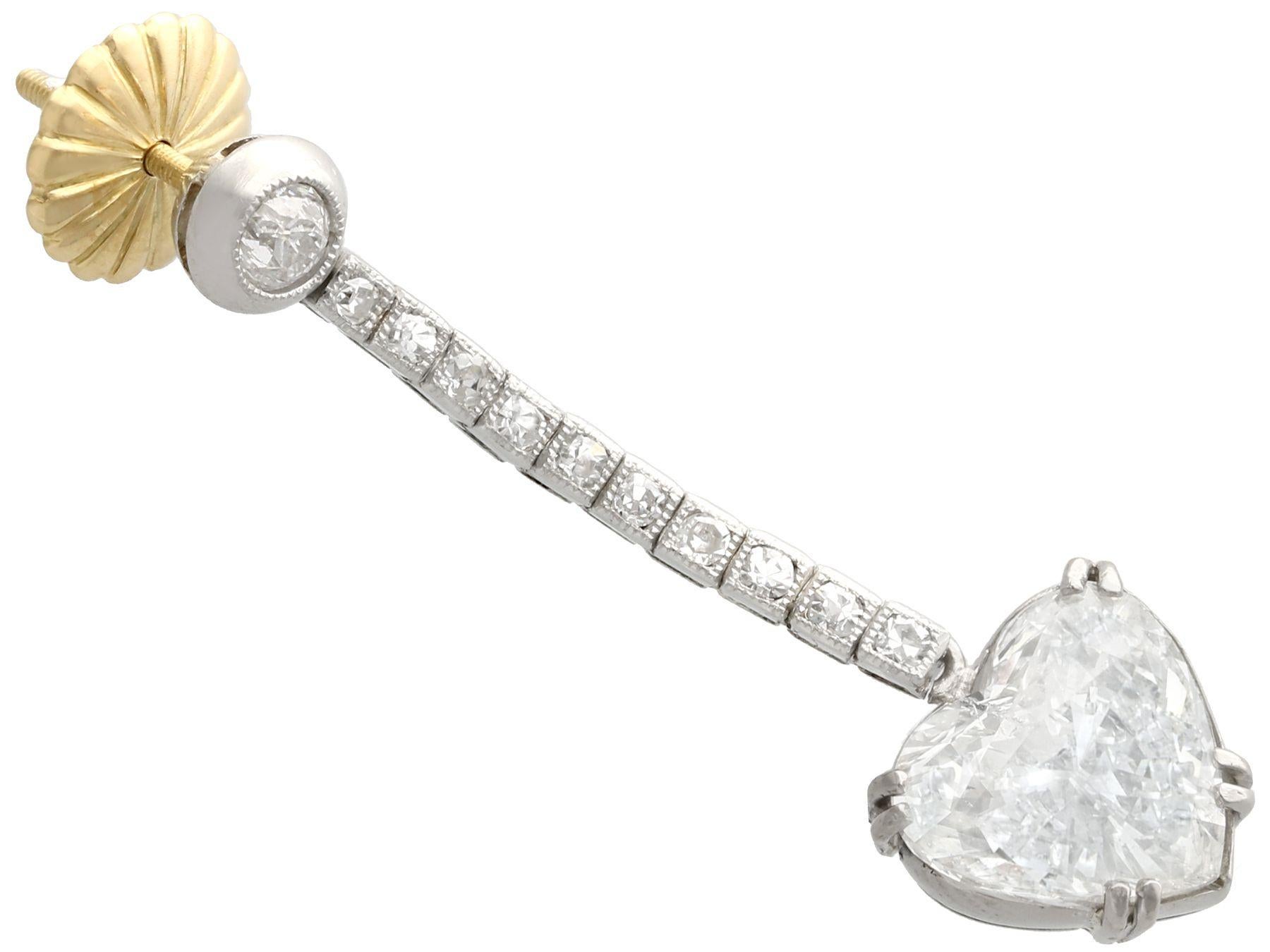 5,35 Karat Diamant- und Platin-Ohrringe für Damen oder Herren im Angebot