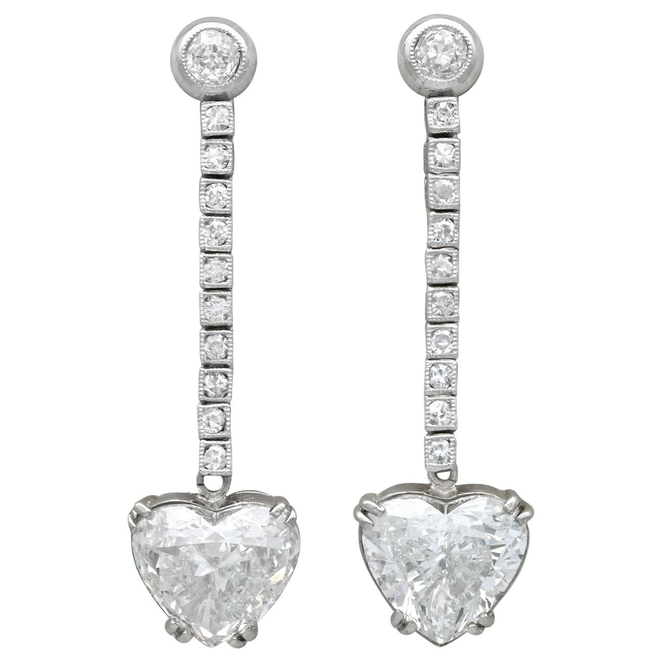 Platinum and Diamonds Droop Earrings For Sale at 1stDibs