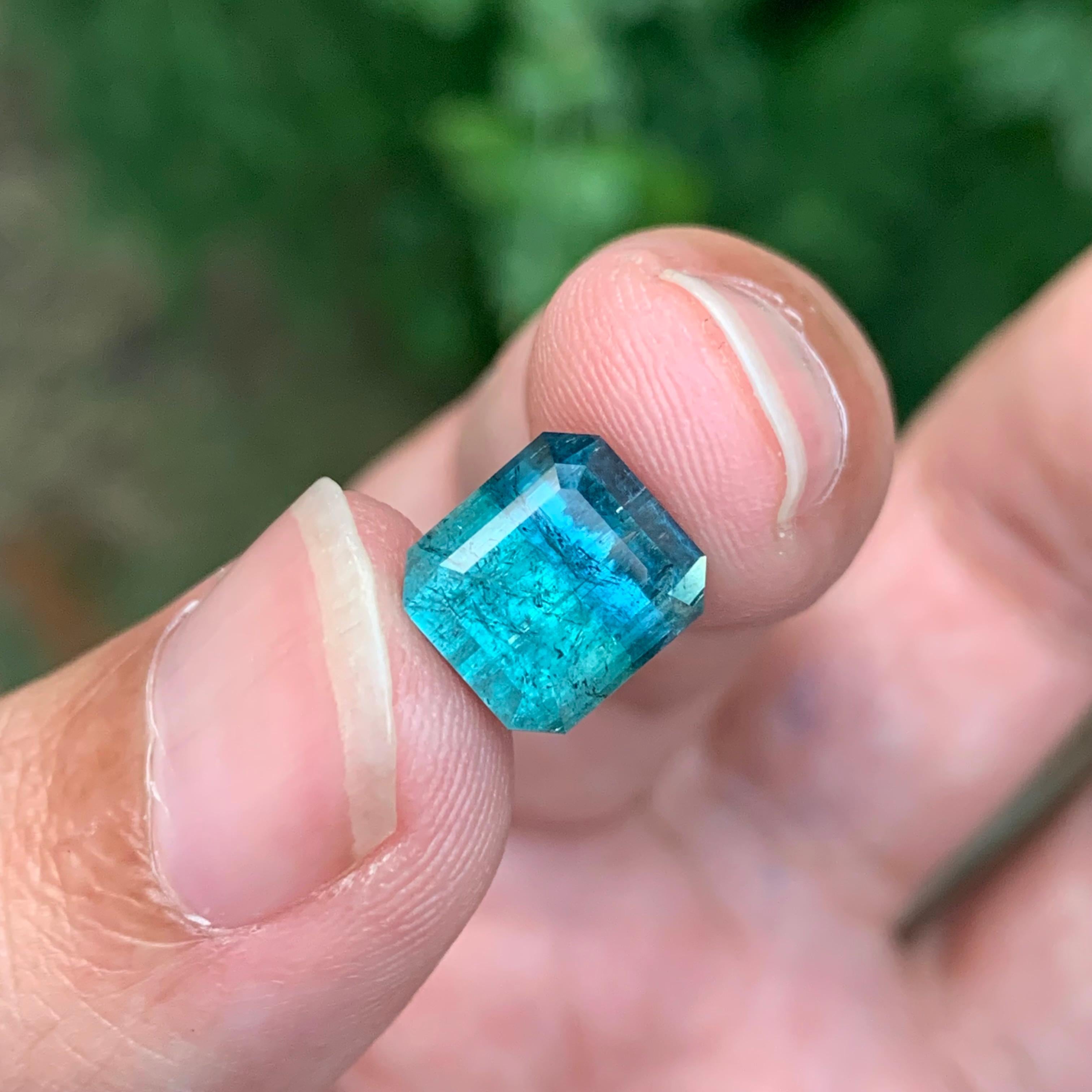 5.35 Carat Natural Loose Bi Colour Tourmaline Emerald Shape Gemstone For Sale 4