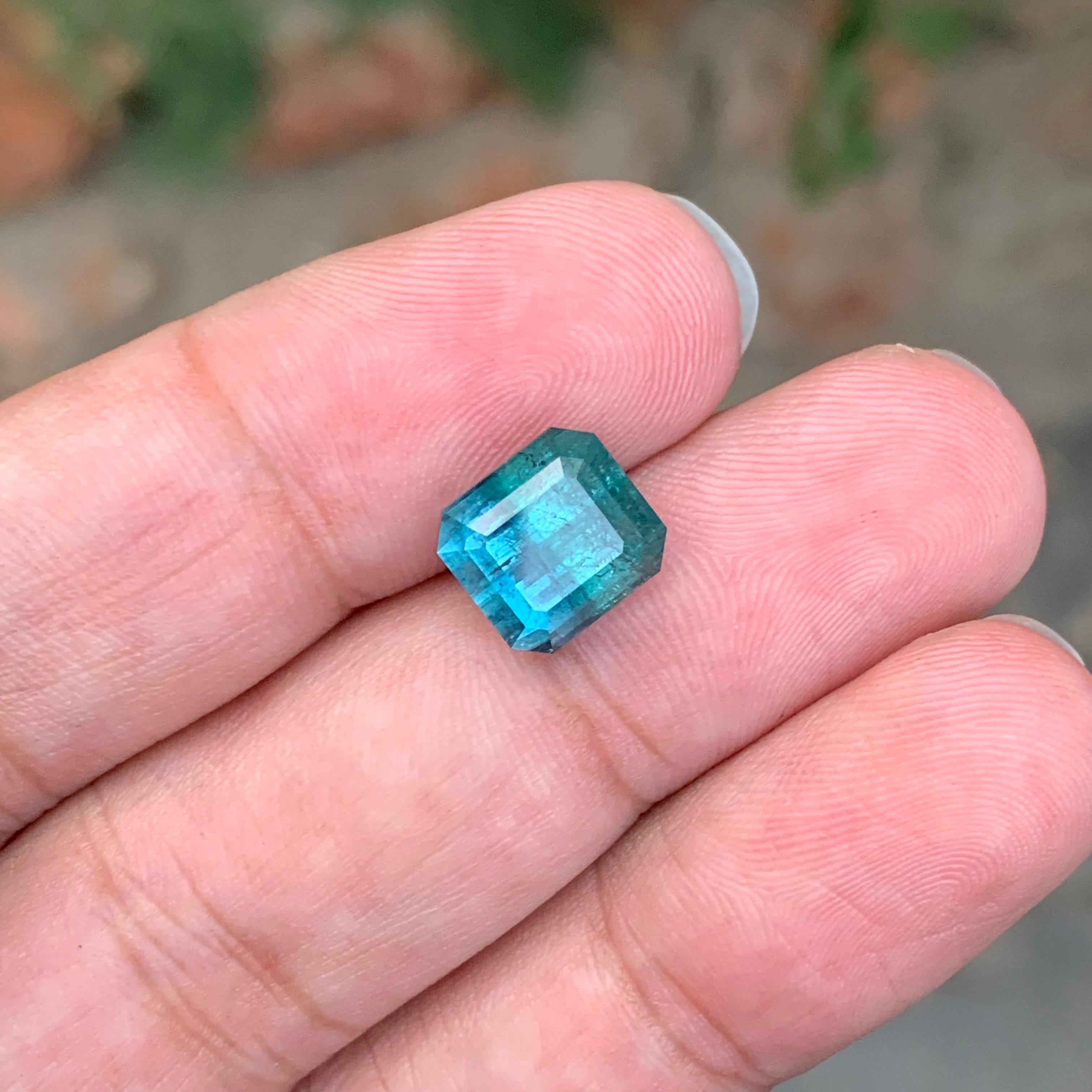 5.35 Carat Natural Loose Bi Colour Tourmaline Emerald Shape Gemstone For Sale 5