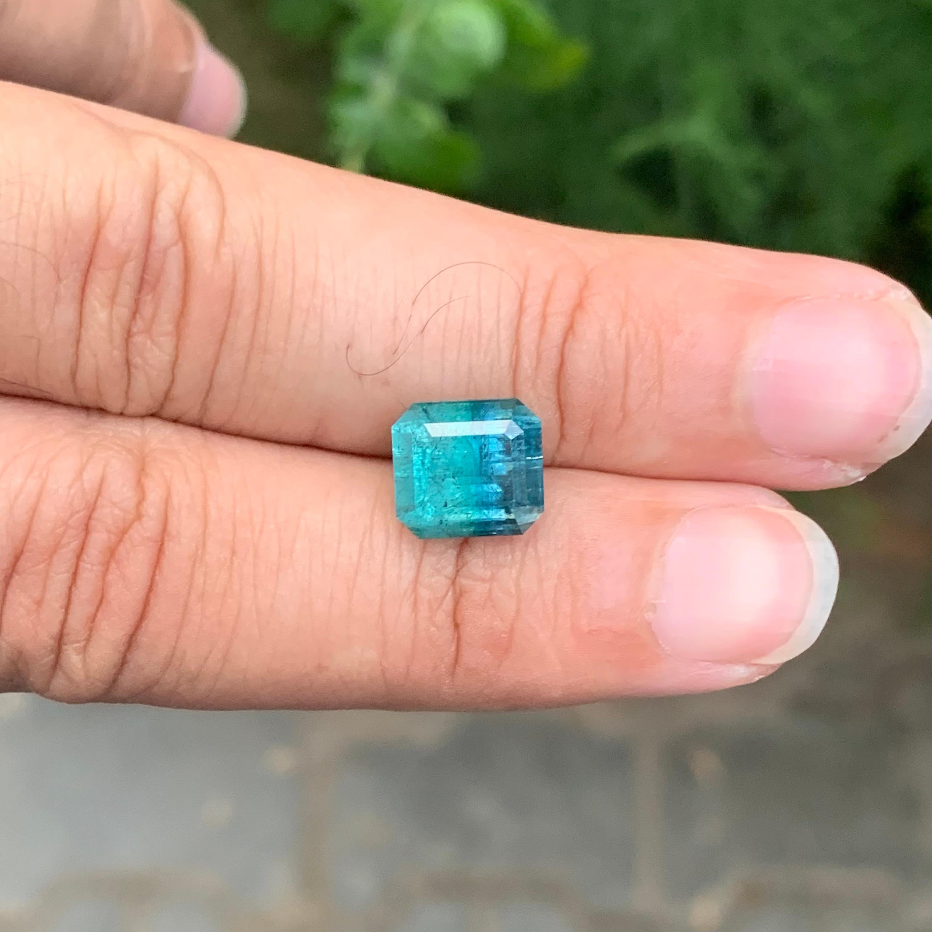 5.35 Carat Natural Loose Bi Colour Tourmaline Emerald Shape Gemstone For Sale 6