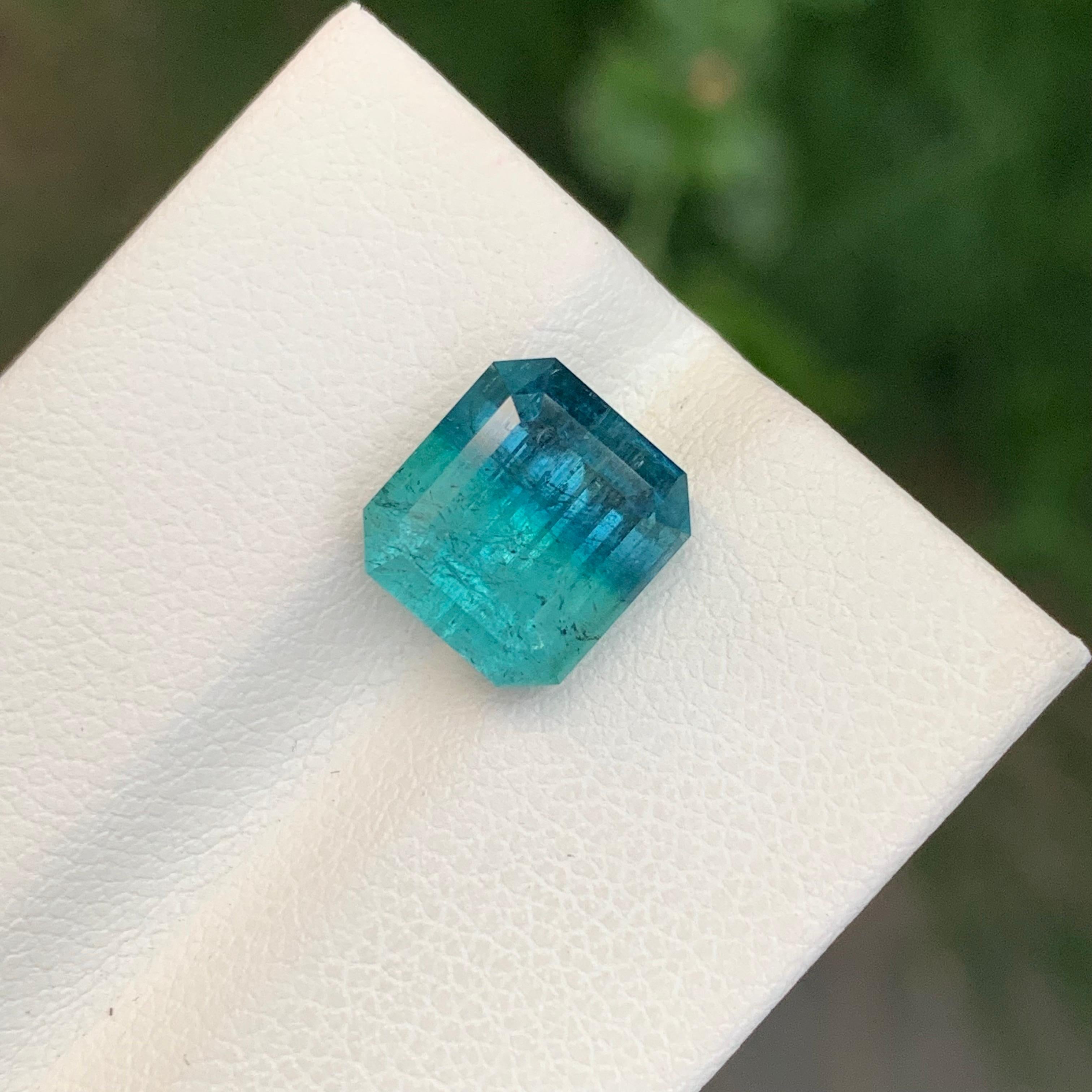 5.35 Carat Natural Loose Bi Colour Tourmaline Emerald Shape Gemstone For Sale 1