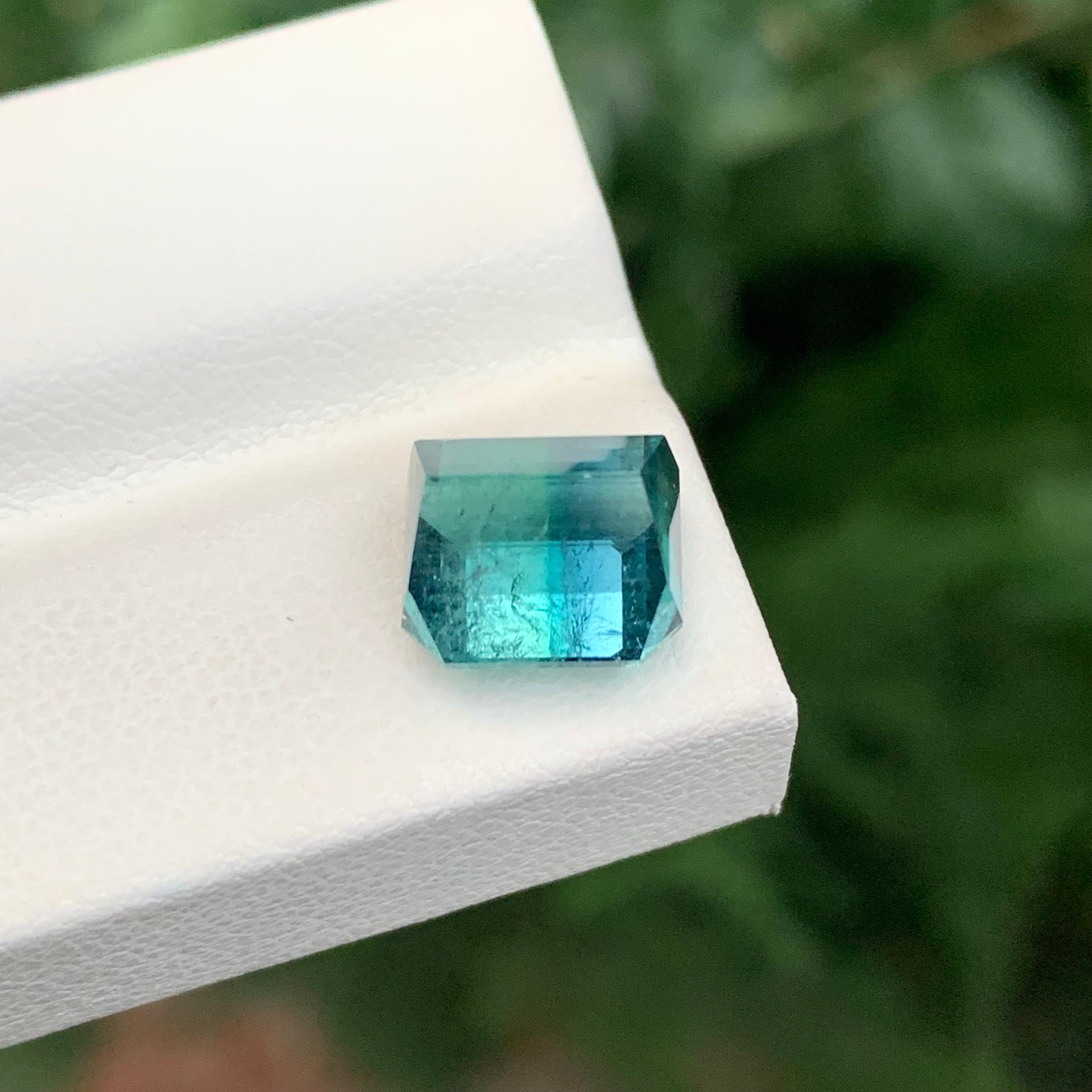 5.35 Carat Natural Loose Bi Colour Tourmaline Emerald Shape Gemstone For Sale 2
