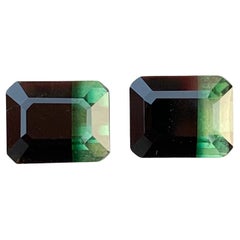 5,35 Karat Natürliche Lose Dual Bi Farbe Turmalin Smaragd Form Edelstein für Ohrring