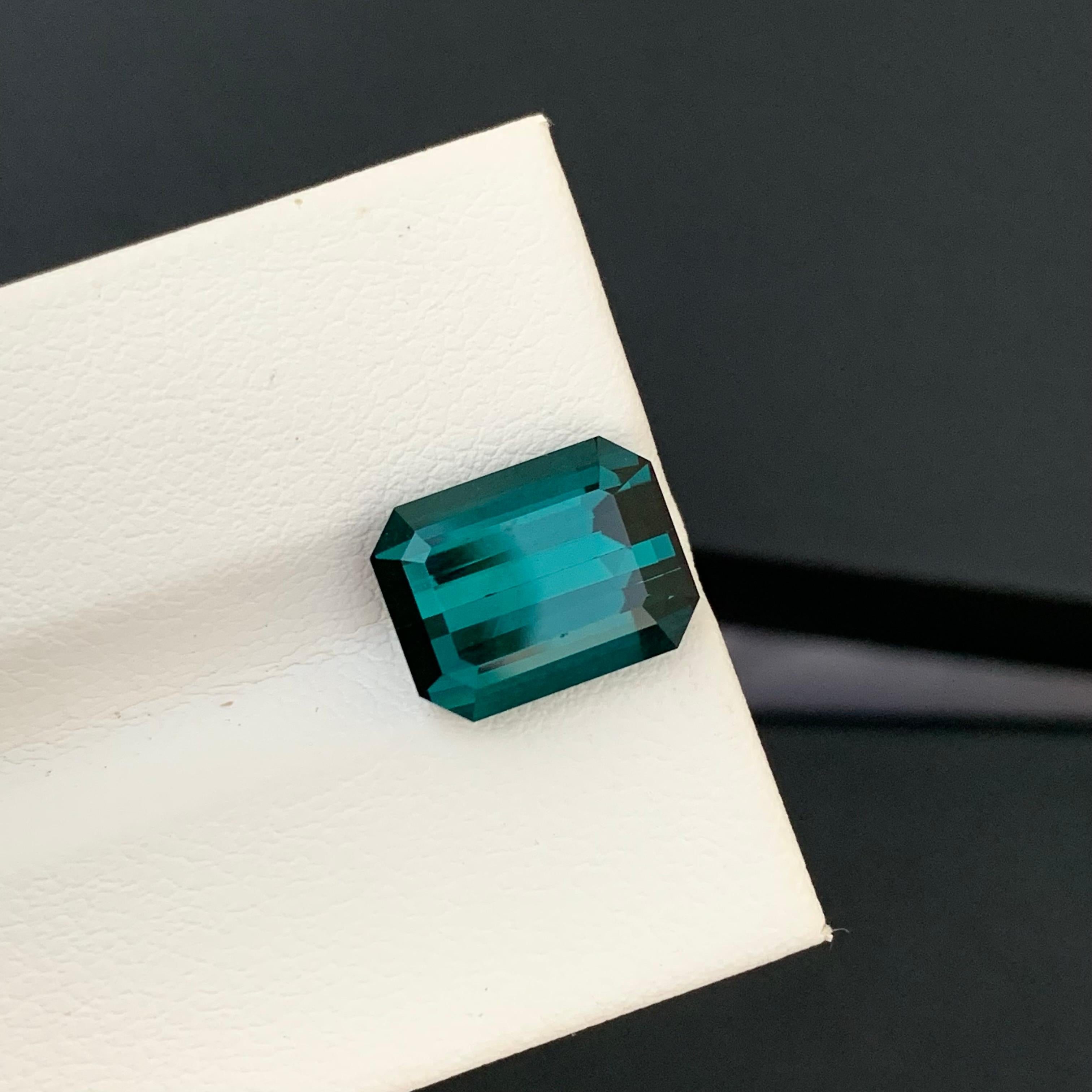 5.35 Karat Natürlicher loser Indicolith Turmalin Smaragd Form Edelstein für Schmuck für Damen oder Herren im Angebot