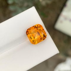 5.35 Carat Natural Loose Madeira Citrine Cushion Cut Gemstone