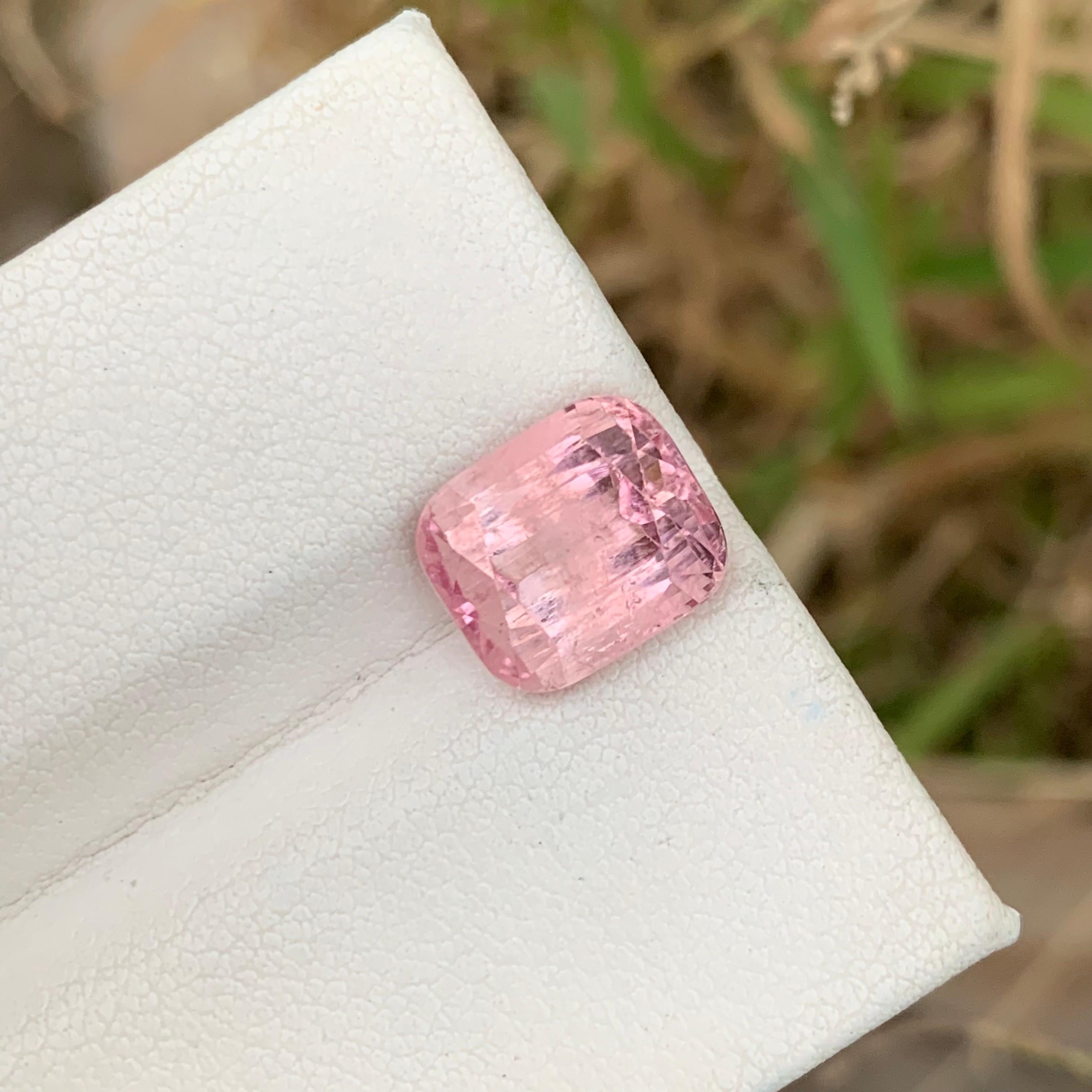 5.35 Carat Natural Loose Pink Tourmaline Cushion Shape Included Gemstone  For Sale 4
