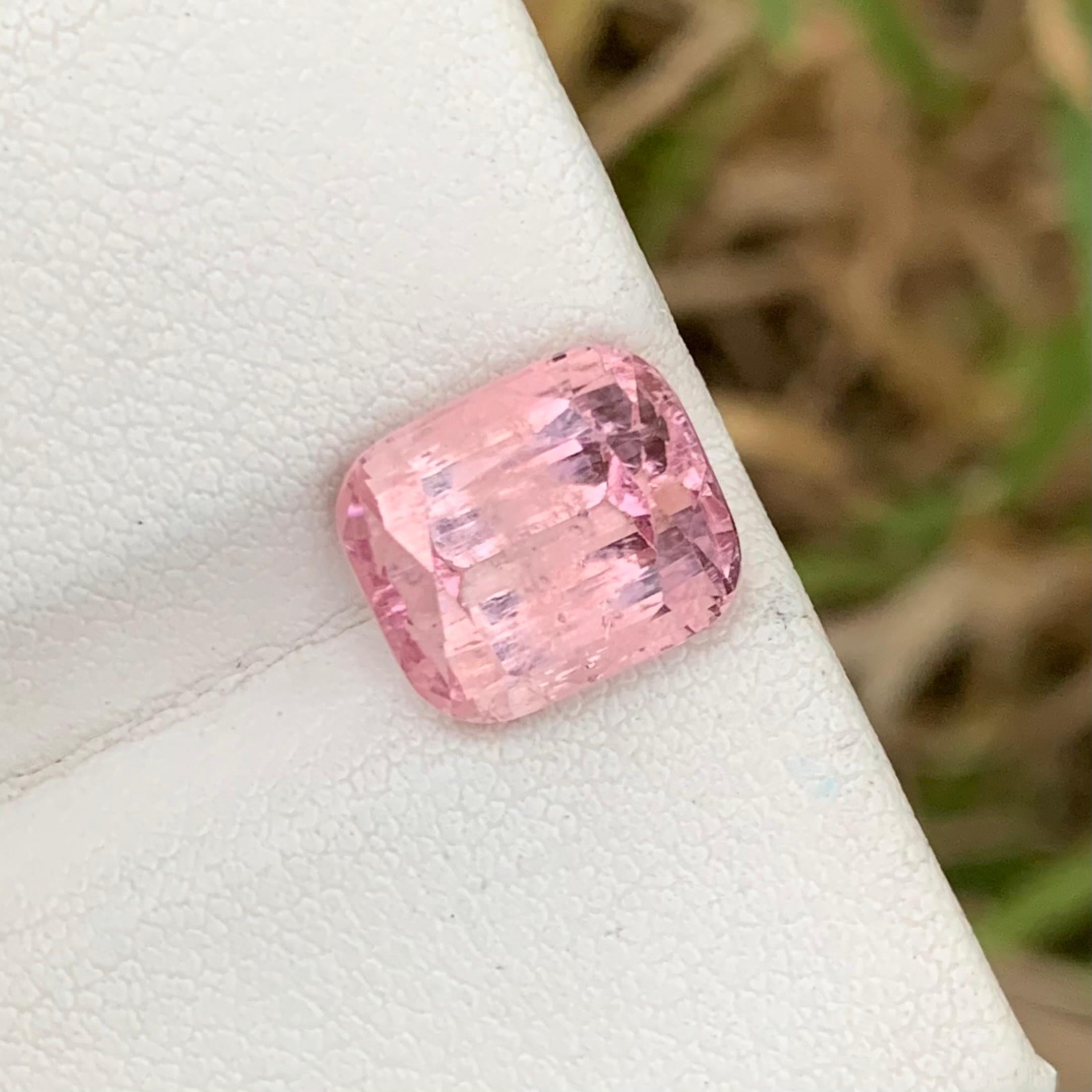 Loose Tourmaline 
Weight: 5.35 Carats 
Dimension: 10.5x9x7.2 Mm
Origin: Kunar Afghanistan 
Shape: Cushion
Color: Pink
Clarity: Included
Treatment: Non
Certificate: On Client Demand
.
Pink tourmaline, also known as 