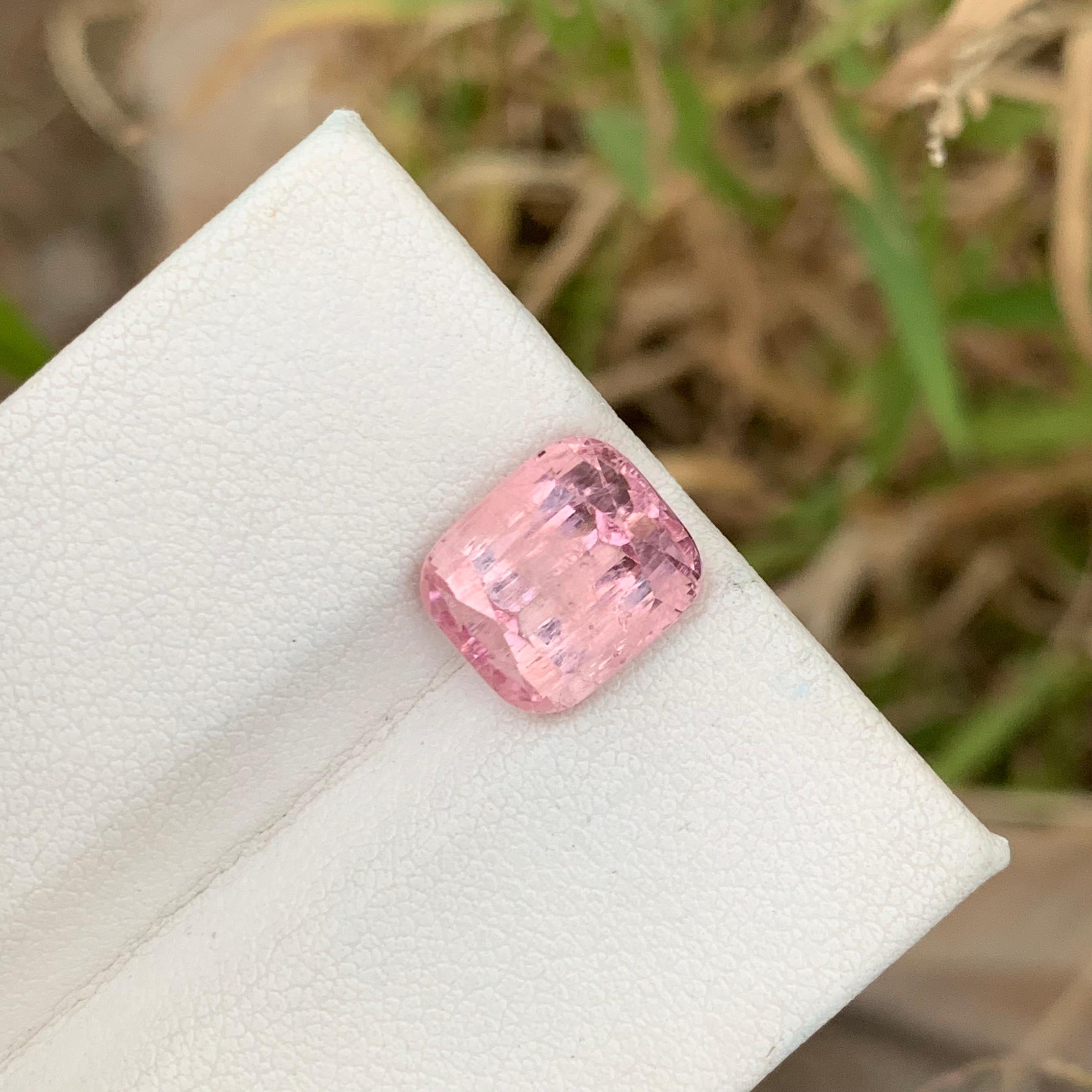 Women's or Men's 5.35 Carat Natural Loose Pink Tourmaline Cushion Shape Included Gemstone  For Sale