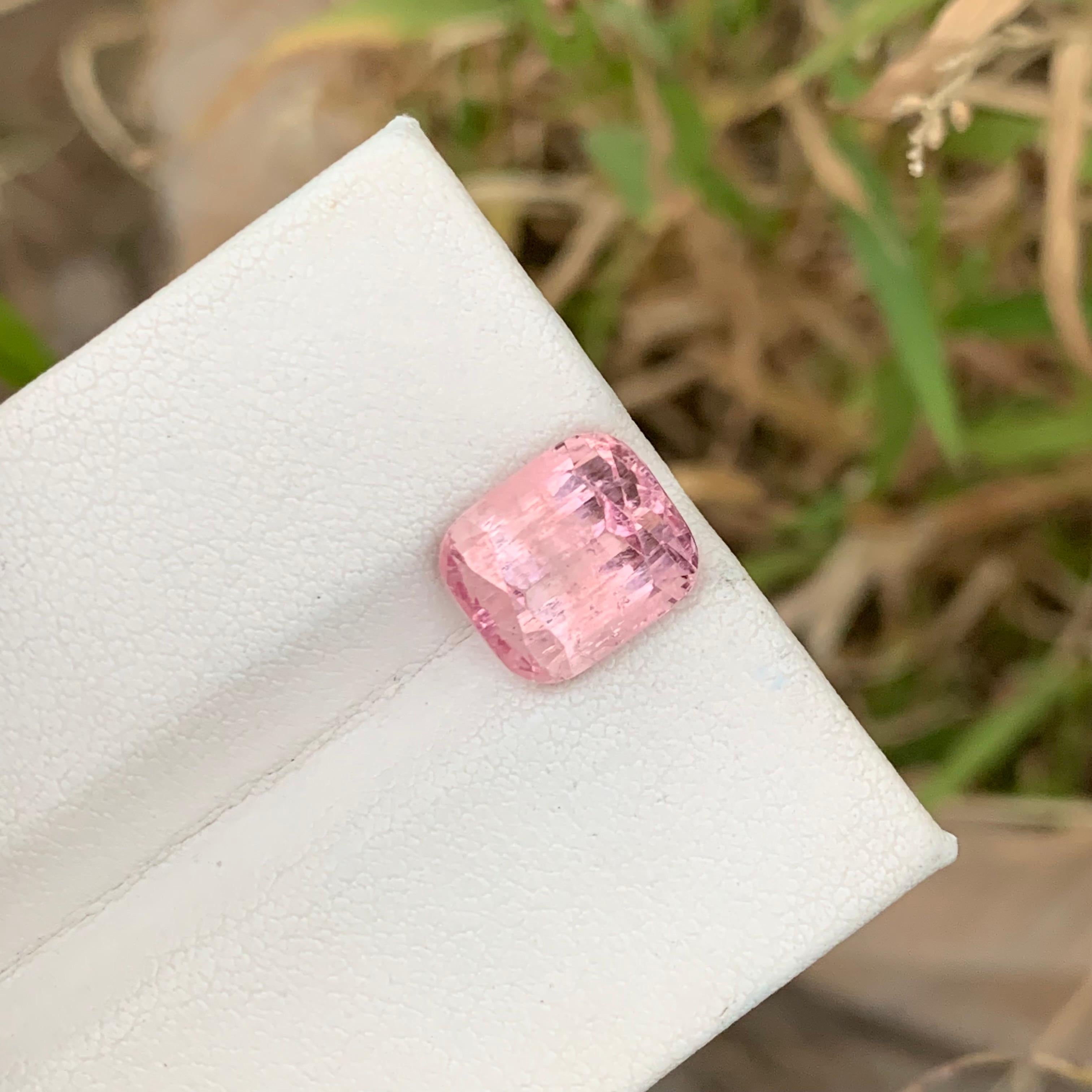 5.35 Carat Natural Loose Pink Tourmaline Cushion Shape Included Gemstone  For Sale 1