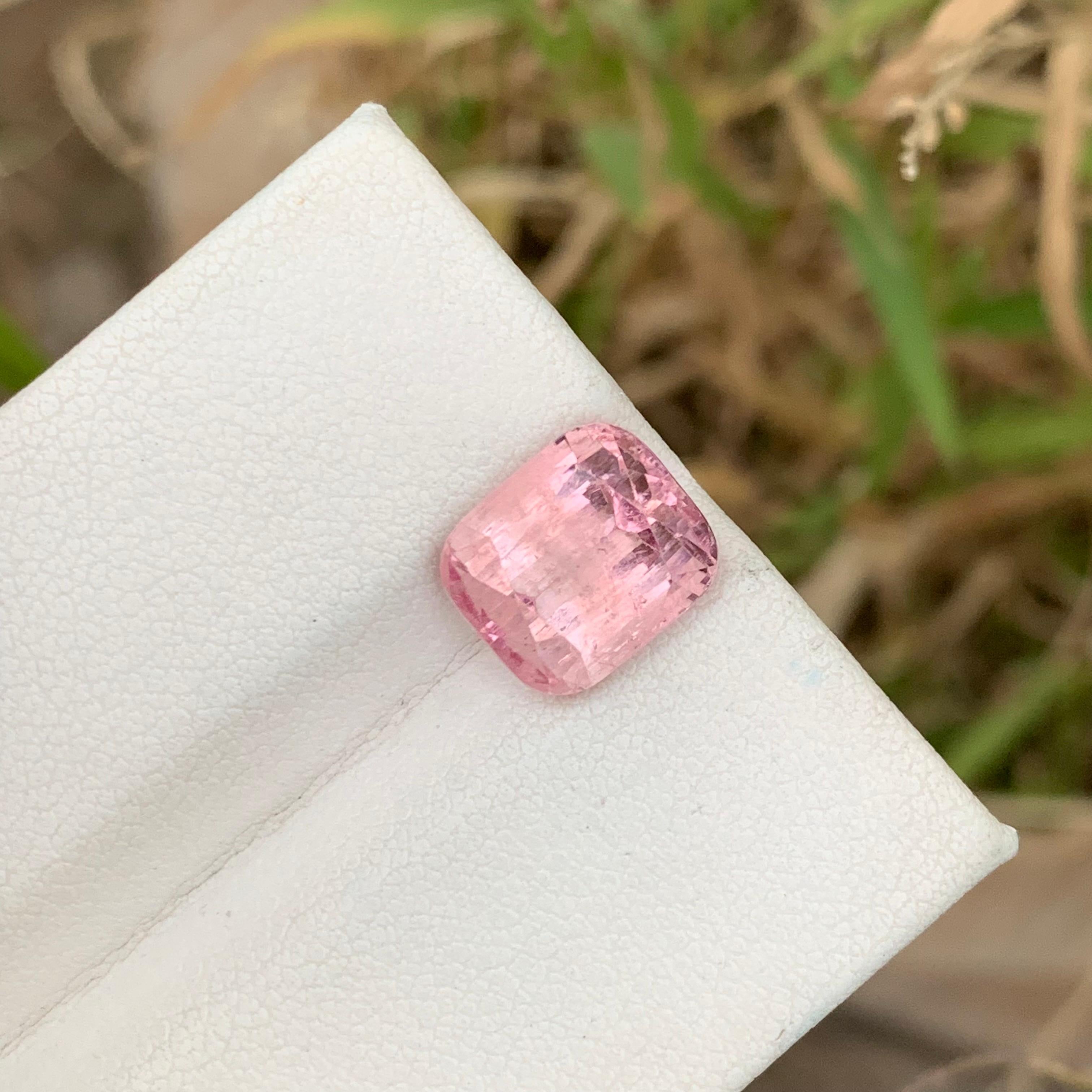 5.35 Carat Natural Loose Pink Tourmaline Cushion Shape Included Gemstone  For Sale 2
