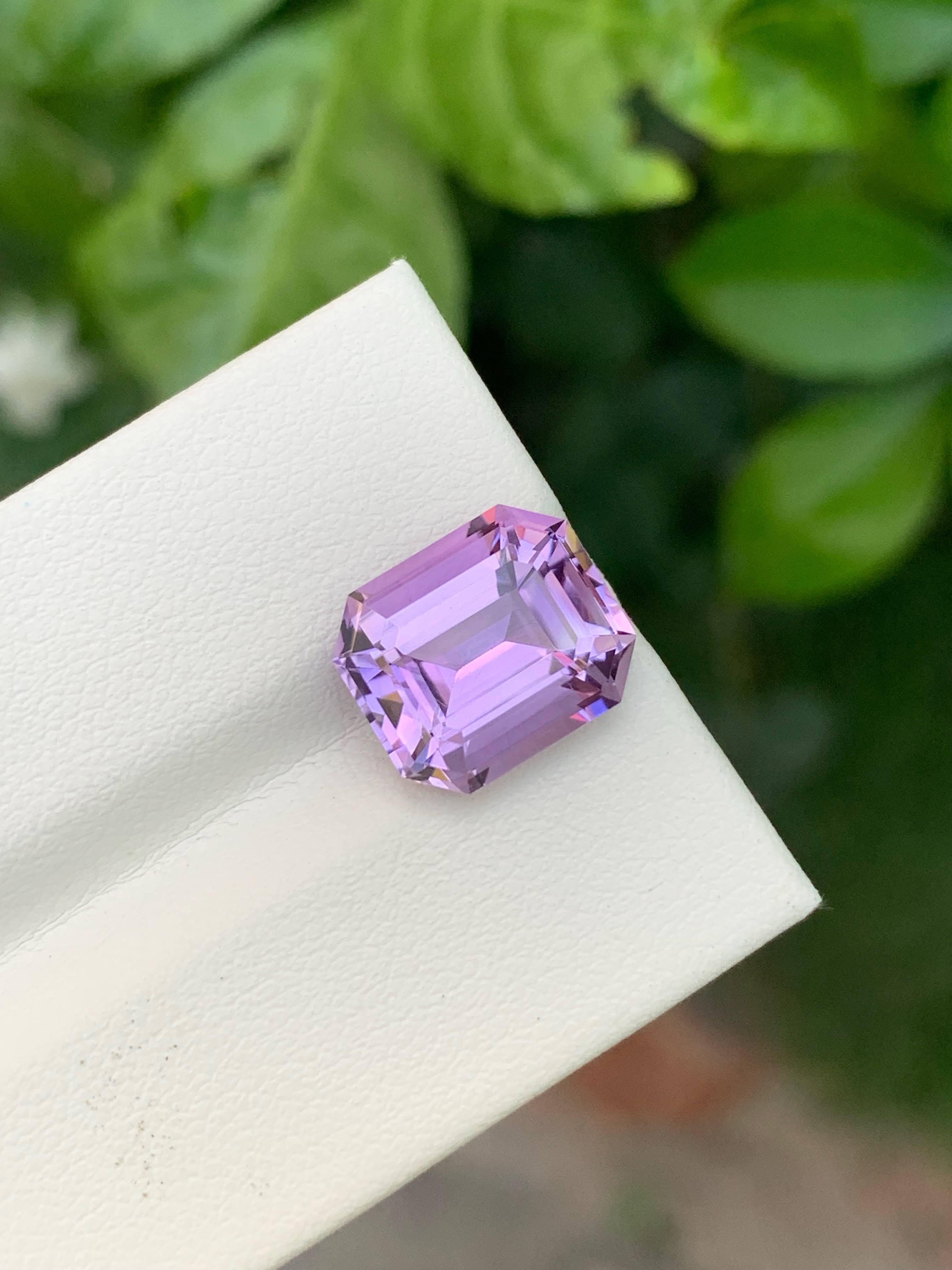 5.35 Karat Natürlicher Loser Lila Amethyst Stein Smaragd Schliff Brasilianischer Edelstein im Angebot 4