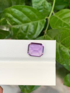 5.35 Carat Natural Loose Purple Amethyst Stone Emerald Cut Brazilian Gemstone